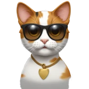 Calico cat with sunglasses sticker