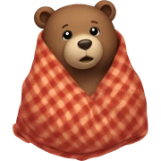 bear cozy in blanket sticker