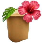 Flor de hibisco en la arena de playa sticker