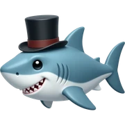 Shark with a top hat sticker