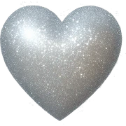 Glittery heart simple silver sticker