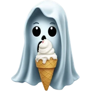 Ghost eating ice cream sticker
