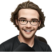 smiling boy in black shirt sticker