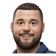 smiling boy with beard sticker