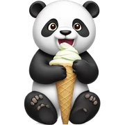 Panda eating ice cream sticker