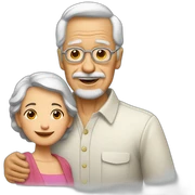 Abuelo con nieta sticker