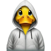 Duck wearing a hoodie sticker