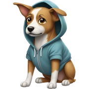 dog wearing a hoodie sticker