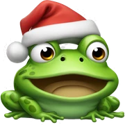 Frog wearing Santa hat sticker