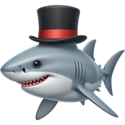 Shark with a top hat sticker