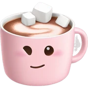 Light Pink mug of hot chocolate with marshmallows  sticker