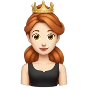 Pancake princess redhead bun crown wearing black sticker