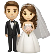 wedding-couple has-brown-hair- sticker