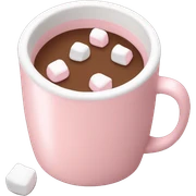 Light Pink mug of hot chocolate with marshmallows  sticker