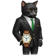 El gato Tom con ropa Lacoste negro y cadena y reloj y fumando un cigarro  sticker