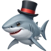 Shark with a top hat sticker