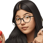 portrait of a girl with glasses sticker