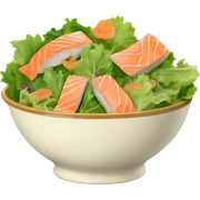cute vintage floral style bowl filled with salmon and salad sticker