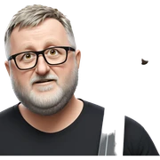 bearded guy in black shirt sticker