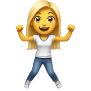 excited girl sticker
