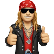 axl rose with red bandana doing thumbs up sticker