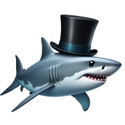 Shark with a top hat sticker