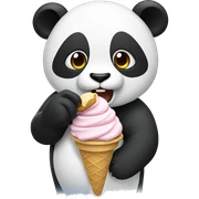 Panda eating ice cream sticker