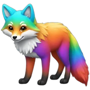 Rainbow fox sticker