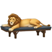 supine lion sticker