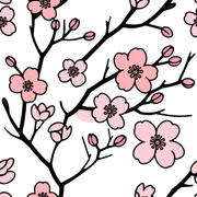 Sakura cherry blossom pattern sticker