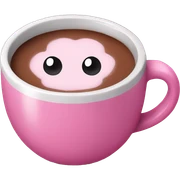 Pink mug of hot chocolate  sticker
