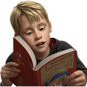 blonde boy reading a book sticker