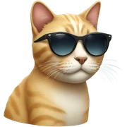 Cat with sunglasses sticker
