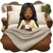 girl inside a blanket sipping coffee eyes closed sticker