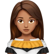 Chicas  de cabello  largo castaño ojos caff3 oscuro  piel morena y playera blanca  de ombros sticker
