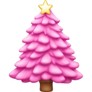 Pink Christmas tree sticker
