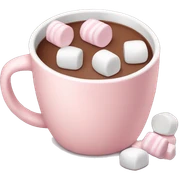 Light Pink mug of hot chocolate with marshmallows  sticker