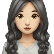girl Japanese long hair black sticker