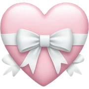 Pastel pink heart with white bow sticker
