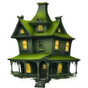 Haunted slightly Mossy house sticker
