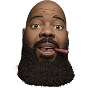 bald man with facial hair sticker