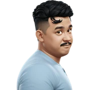 male with mustache in focus sticker