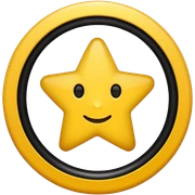 Cercle fond jaune avec une etoile noir sticker