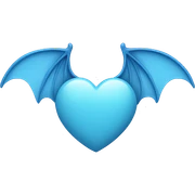 Light blue heart with bat wings  sticker