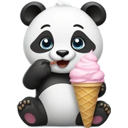 Panda eating ice cream sticker