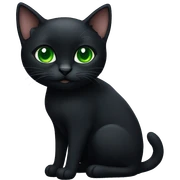 Black cat with green eyes sticker