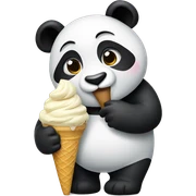 Panda eating ice cream sticker