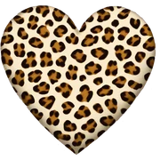 leopar print heart sticker