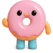 a donut in vinyl figure style sticker