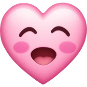 Pink heart blushing face sticker